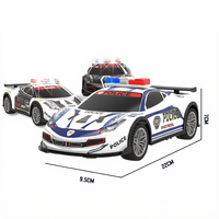 Coche de Policía RC de Aleación al por Mayor, Coche de Control Remoto de Metal de 4 Canales con Luces LED y Batería Recargable para Regalo de Niños