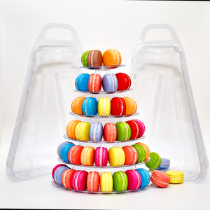 Grosir dudukan menara kemasan Macaron plastik PVC 6 lapis dengan tas pembawa - Product Image 2