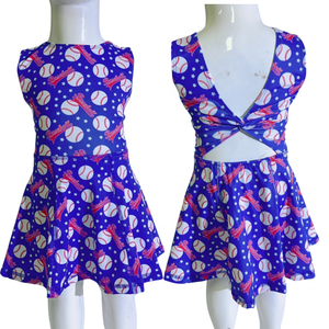 Outdoor Sport Tennis Dress for Kids Teenage Yoga Girls Outfits One Piece Athletic Training Children Golf Sports Dress - Product Image 1