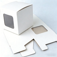 Boîte en papier blanc sur mesure, carton haut de gamme, boîtes cadeaux en papier épais avec fenêtre transparente en PET