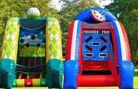 Football gonflable commercial lancer défi amusant Frezbee disque Skeet balle Tic Tac jeter château-pour jouer