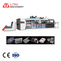 Volledig Automatische 3-Stations Vlees Snacks Ei PS/PLA/PET/PP/PVC Schalen Vormende Thermoformmachine Hoge Productiviteit