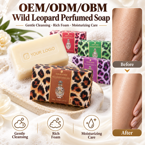Savon de bain <span class=keywords><strong>parfum</strong></span>é pour le corps, emballage léopard de luxe, logo personnalisé, fabrication OEM ODM, <span class=keywords><strong>parfum</strong></span> longue durée, vente en gros d'usine - Product Image 1