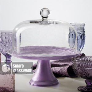 Samyo Elegent <strong>Cake</strong> <strong>Dome</strong> Container and Plate Clear <strong>Glass</strong> <strong>Cake</strong> <strong>Dome</strong> and Stand - Product Image 1
