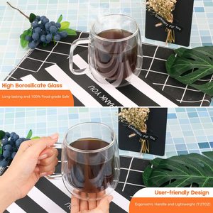 Cốc Cà Phê Trong Suốt Có Tay Cầm Cốc Nước Trà Cốc Bia Cốc Thủy Tinh Đồ Uống Nước Giải Khát Cốc Latte Cốc Cappuccino - Product Image 6