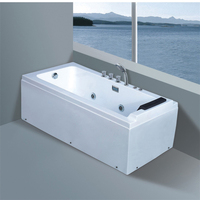 Haut de gamme luxe acrylique blanc autoportant baignoire à remous Surface solide Jets d'eau Massage SPA caractéristiques support au sol baignoire