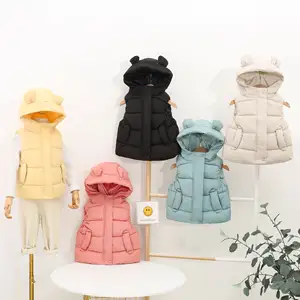 Hot selling autumn and winter new children's down cotton hooded vest boys and girls vest