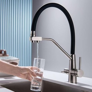 Robinet de cuisine Libert E-14 en acier inoxydable 304 à double poignée, extractible à 3 voies, rotation à 360°, mélangeur chaud/froid pour osmose inverse - Product Image 2