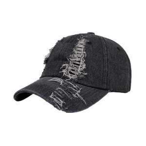 หมวกเบสบอลไม่มีขอบผ้าเดนิมซัก - Product Image 4