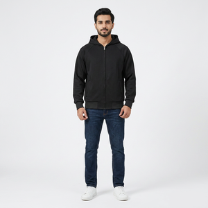 H5528 automne hiver nouveautés poids lourd 500 Gsm coton mélanges sweats à capuche zippés sweats à capuche vierges pour hommes pour femmes - Product Image 1