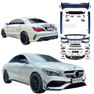 Kit de carrosserie de pare-chocs de lifting automobile pour <span class=keywords><strong>Mercedes</strong></span> Benz Classe <span class=keywords><strong>CLA</strong></span> W117 2013-2019 Changer pour le style CLA45 <span class=keywords><strong>AMG</strong></span> Comprend le pare-chocs avant - Product Image 1