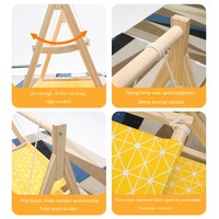 Hölzerne Doppelschichtige Katzenhängematte Schaukelbett Höhle Faltbar & Tragbar Abnehmbar Waschbar Modernes Klassisches Design für Hauskatzen