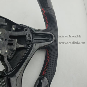 Productos Populares: Volante de Fibra de Carbono Forjado con Cuero Perforado, Compatible con Honda Civic de 8ª Generación - Product Image 4