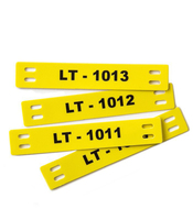 Logo personnalisé HDPE 4 "X 1.5" étiquette de câble optique auto-plastifiante étiquette d'identification sur signe de fibre optique étiquettes de fibre d'avertissement