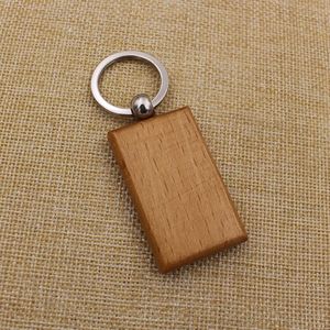 Factory Wholesale Customized Laser Engraved Logo Stainless Steel and Natural Wooden Keychains Handmade Key Tag