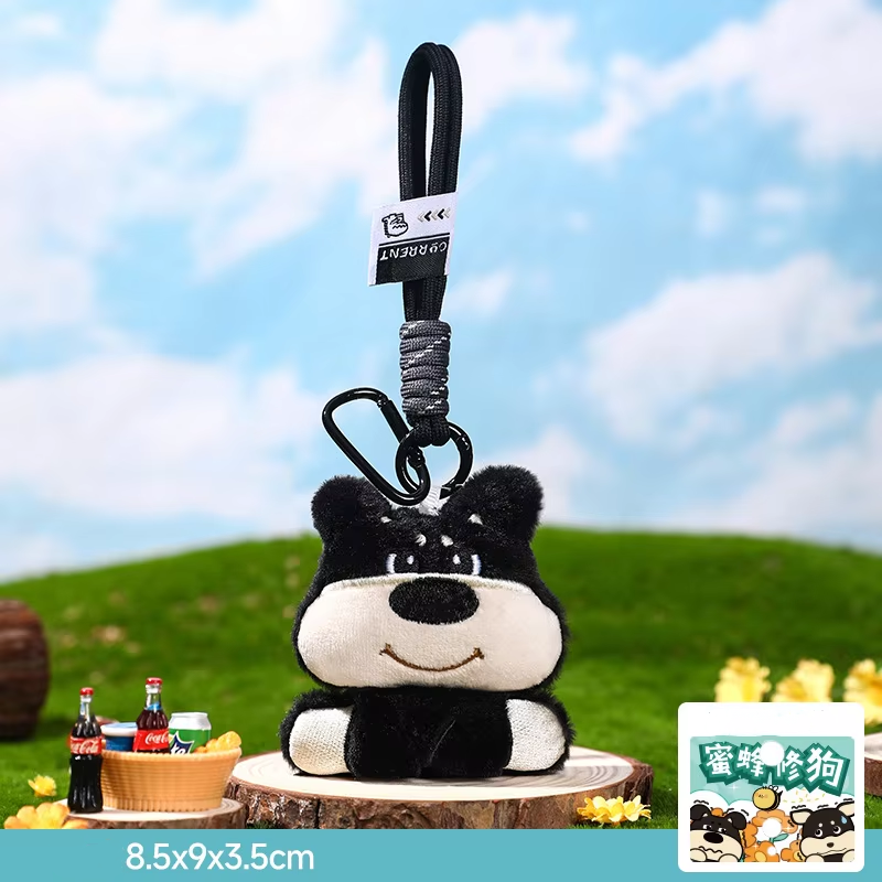 Four-eyed little black dog rope style - happy puppy