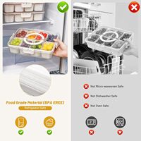 Boîte à collation Snackle Box à 8 compartiments, en plastique transparent, avec compartiments de rangement étanches, plateau de service divisé avec couvercle, passe au lave-vaisselle, portable
