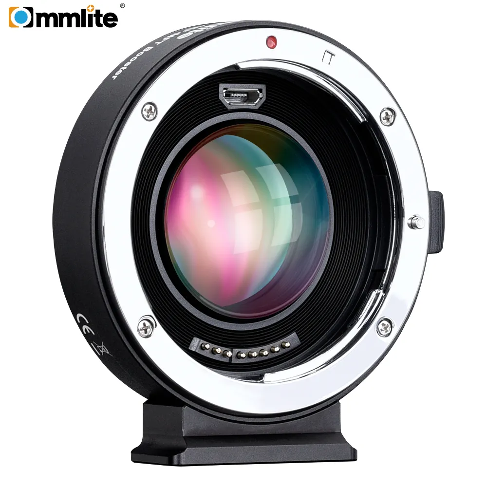 Commlite CM-AEF-MFT Booster 0.71x Focal Redutor Booster AF Lens Mount Adapter para Canon EF Lens para Panasonic/Olympus M4/3 Câmera