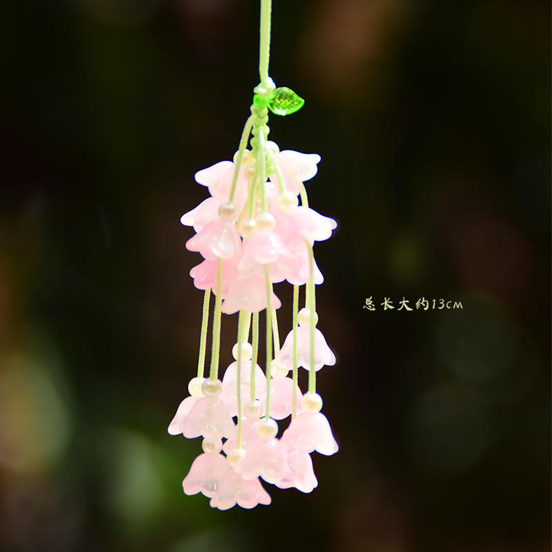 Pink lily of the valley. blossom happiness: pendant