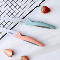 Nouveau design simple Ensemble de couteaux à steak 6 pièces avec manche en plastique coloré