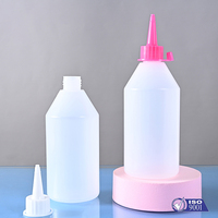 Botella de tinta de tatuaje de plástico para mascotas de 30ML, 16 oz, tapa superior giratoria para apretar, aplicador de aceites para el cabello, botella de pegamento, boquilla, embalaje de belleza