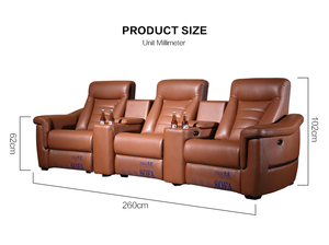 3 plazas sala de teatro reclinable habitación VIP cine sofá de muebles para el hogar asientos sofá reclinable - Product Image 4