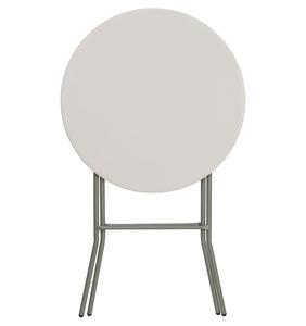 Katlanır yüksek bar masaları 23.6in yuvarlak beyaz plastik Bar yüksekliği katlanır kokteyl masası partiler için, veranda düğün yemek odası - Product Image 2