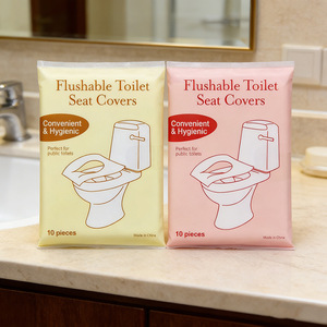 Fundas portátiles desechables para asientos de inodoro, solubles en agua, paquete de 10, venta al por mayor. - Product Image 2