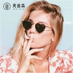 Maidis Heart Shape Metal Sunglasses Gold Frame UV400 Women Fashion Spring Summer - Product Image 1