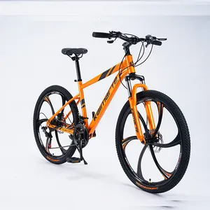 来样定做批发21/24/27速减震赛车自行车碳钢车架山地自行车26 /27。成人5英寸自行车