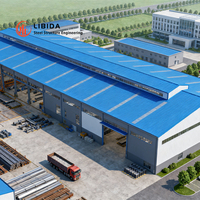 Usine de bâtiments métalliques à ossature Construction industrielle préfabriquée Atelier métallique préfabriqué Entrepôt en acier