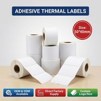 Etiquetas de Papel Térmico Ecológicas y Duraderas de 50 mm x 40 mm, Etiquetas Autoadhesivas con Código de Barras para Gestión de Inventario de Almacén