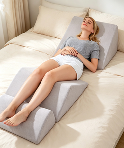 Coussin <span class=keywords><strong>triangulaire</strong></span> réglable en mousse à mémoire de forme pour soutien de la tête et élévation des jambes, idéal pour canapé et lit - Product Image 5