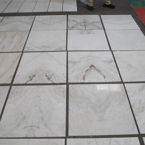 Gạch lát nền nhà tắm bằng đá cẩm thạch trắng bóng, kích thước 24x24, thương hiệu Century Mosaic Glorious White — ảnh 1