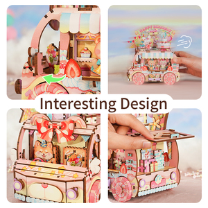Tonecheer Trade Only Cute Cartoon Birthday Gift Cart 3D Wooden DIY 3D Puzzle Musical Model for Hobby Stores Gift Shop - Product Image 2