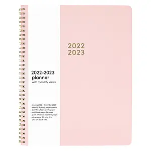 Custom Multi Kleuren Spiraal A4 2022-2023 24Monthes Tracker Wekelijkse Planner Met Vakantie Lijst