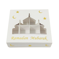 Eid Islamisch Ramadan Mubarak Leere Pralinen-, Süßigkeiten-, Trockenfrüchte- und Nüsse-Geschenkbox zum Selbstbefüllen mit Einlagen und Fenster