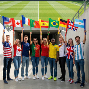 Corneta de Plástico Elegate con Serigrafía de la Copa de Fútbol, Bandera de Equipo, Generador de Ruido Portátil para Adultos, Eventos Deportivos - Product Image 4