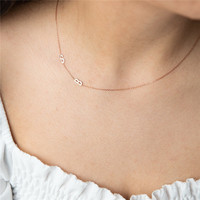 Bijoux personnalisés en argent sterling 925 plaqué or collier initial oeil de cheval en gros