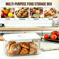 Récipient Sous Vide 4.5L 6L Boîte Stockage Aliments Airtight Garde Frais Légumes Céréales Pain Pompe