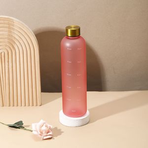 Motivational chai nước trắng đen Gradient 1L nhựa chai nước leakproof thể thao uống chai với thời gian đánh dấu - Product Image 2