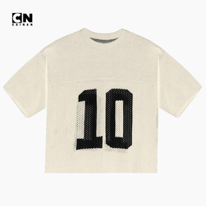 Diseño de cable personalizado Logo Prendas de punto Fútbol Jersey Moda Cuello redondo Manga corta Hombres Jersey de punto de ganchillo Jersey de malla de punto - Product Image 1