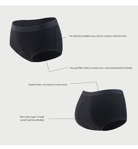 Braguitas Menstruales de Algodón Orgánico a Prueba de Fugas <span class=keywords><strong>para</strong></span> <span class=keywords><strong>la</strong></span> Noche, Color Negro, <span class=keywords><strong>para</strong></span> <span class=keywords><strong>la</strong></span> Menstruación, 2022 - Product Image 4