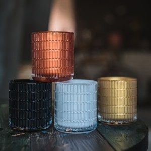 Aanpasbare moderne stijl lege luxe kleurrijke cilindrische glazen kaarsenpot Kerstkaarsen maken Huisdecoratie Herbruikbaar 8cm*9cm - Product Image 2