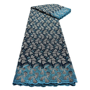 Tissu en coton africain, tulle suisse brodé, dentelle, robe en strass, jupe en coton - Product Image 1