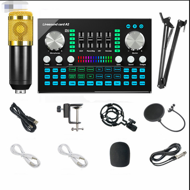 A2 USB Sound Card External Live Broadcast Studio Recording Bt Interface Sound Card