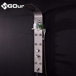 Sistema de Ducha de Lluvia con Panel, Torre, Jets de Masaje Corporal, Rociador de Mano y Estantes para Ducha - Product Image 4