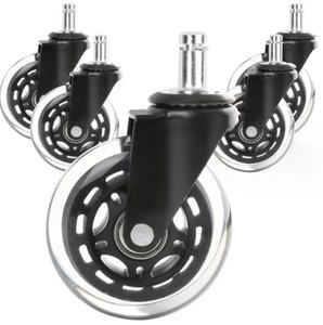 Roues pivotantes universelles transparentes de 3 pouces en PU et métal galvanisé avec tige d'insertion, pour usage extérieur et hospitalier, produit transfrontalier très demandé - Product Image 5
