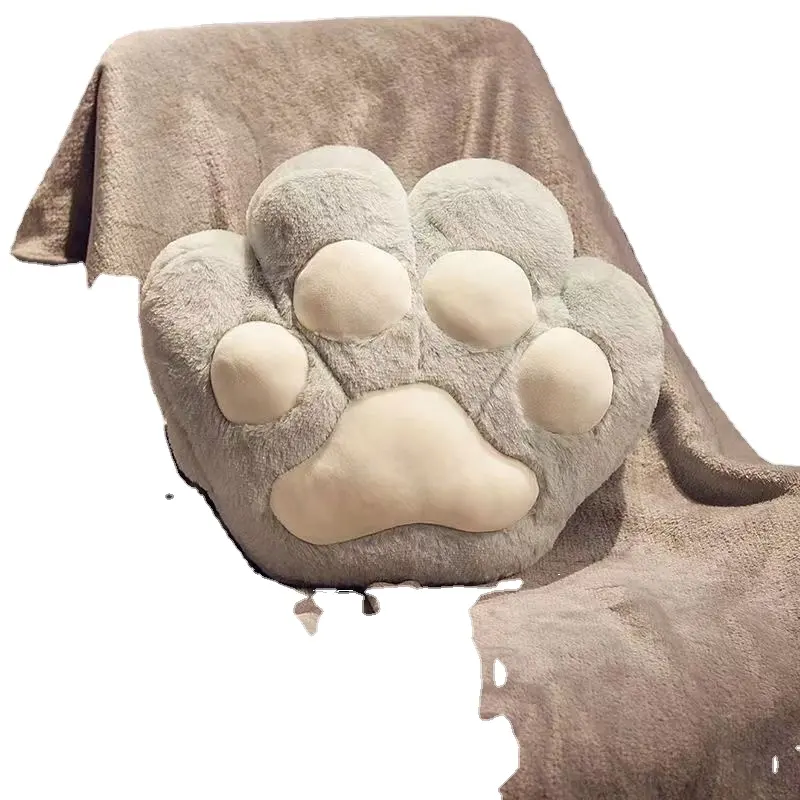 QY оптовая продажа на заказ Милая форма диванная подушка спина кошачья лапа плюшевая подушка