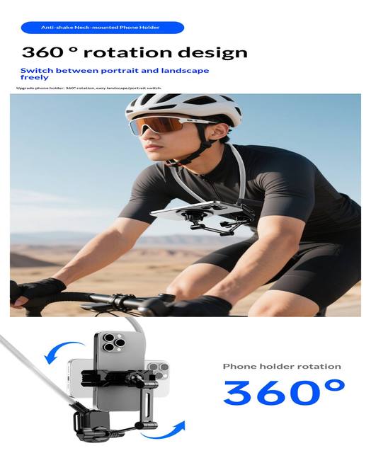 Anti-Shake Stabilized N52 18 Magnets Flexible Neck POV Phone Holder 360 Adjustable 4-Axis Lock Hands Free Vlog Mount